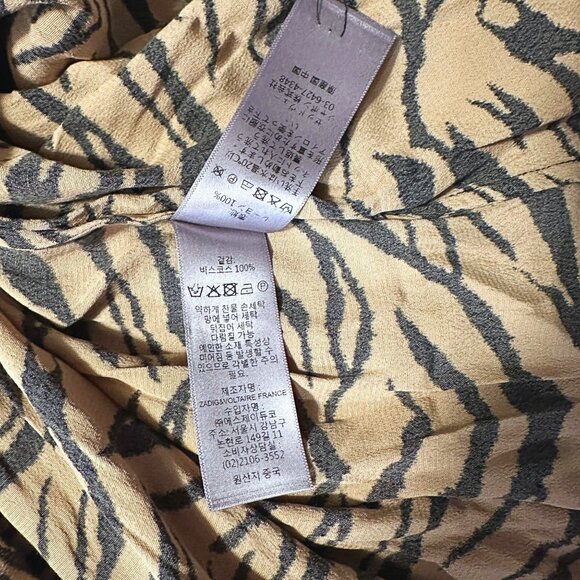 Zadig & Voltaire Rinka Tiger Print Long Sleeve Mini Dress, Size XS - Picture 12 of 12